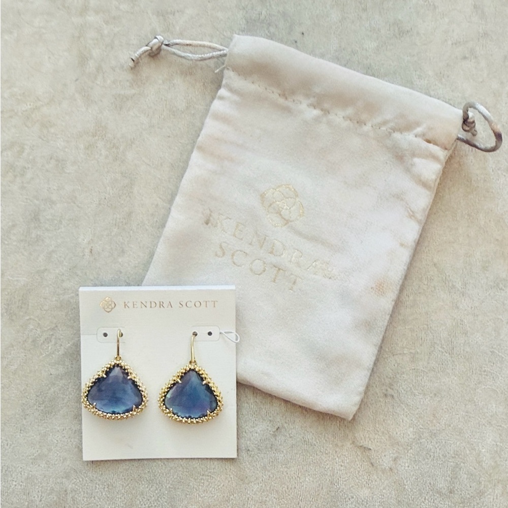 Kendra Scott Gold and Purple Teardrop Earrings